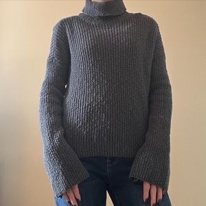 Pacsun Kendall + Kylie gray turtleneck boho sweater